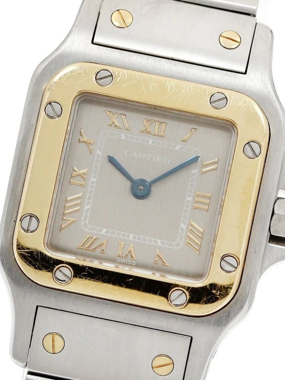 CARTIER Santos Garbe SM YG bezel Gray Dial Quartz Ladies Watch_965640